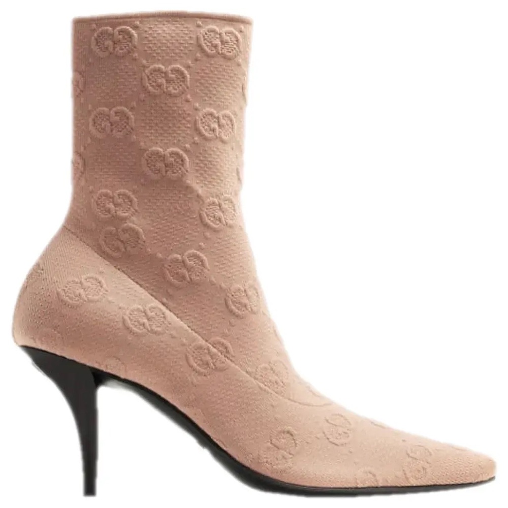 Gucci Knit Ankle Boots in Nude